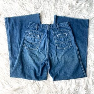 Vintage 70s L.A.P.D. California High Waisted Bell Bottom Flare Denim Jeans Rare